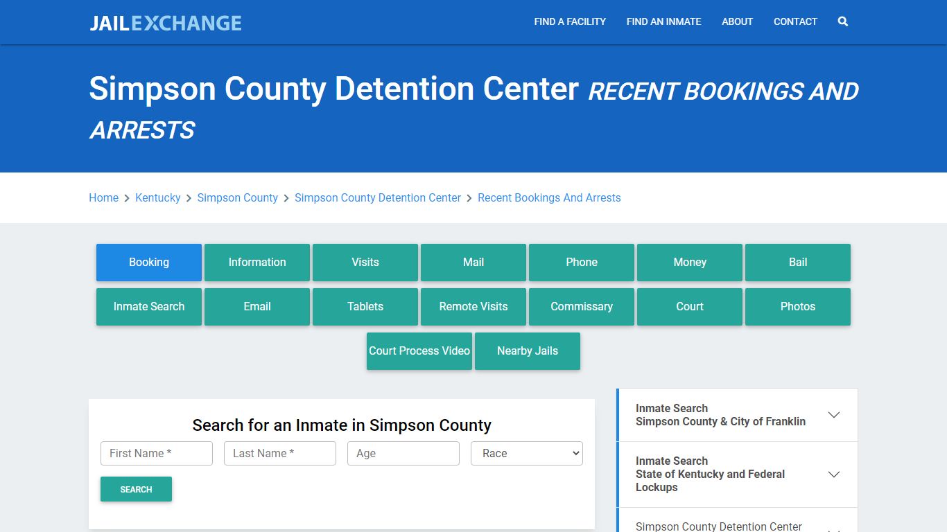 Simpson County Detention Center Recent Bookings And Arrests - Jail Exchange